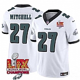Men & Women & Youth Philadelphia Eagles #27 Quinyon Mitchell White 2025 Eagles Logo Super Bowl LIX Patch New F.U.S.E. Vapor Limited Stitched Jersey Dzhi,baseball caps,new era cap wholesale,wholesale hats
